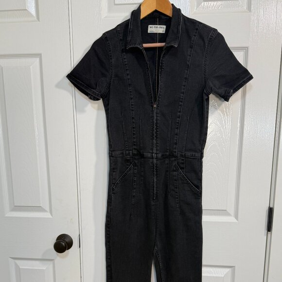 Free People We The Free Jumpsuit Womens Small Blue Denim Whimsy Jade Flare Leg - Picture 2 of 11